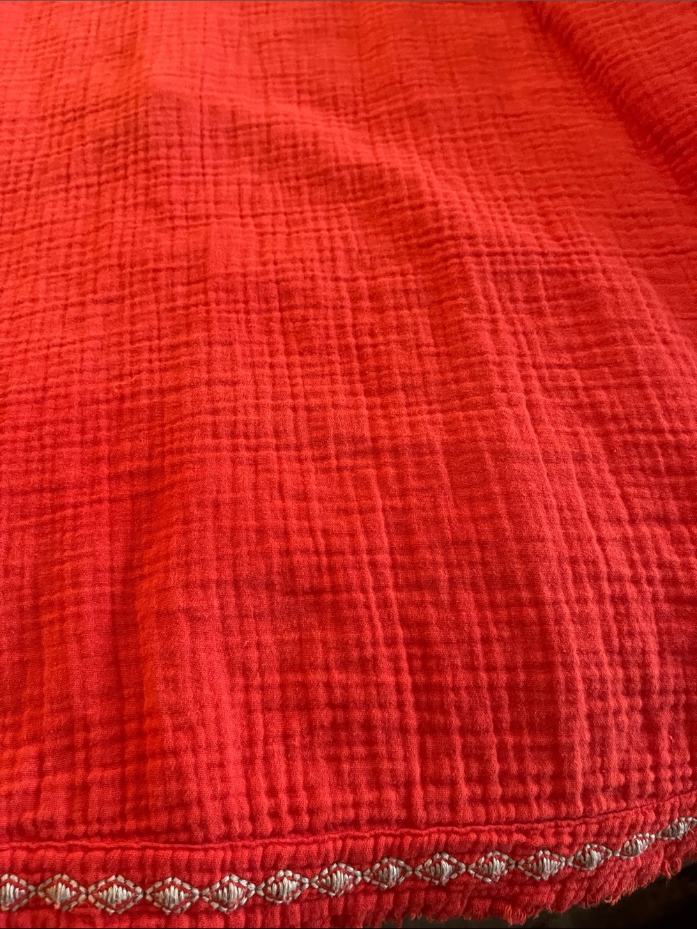 Women’s orange Embroidered Neckline Top - Picture 5 of 5